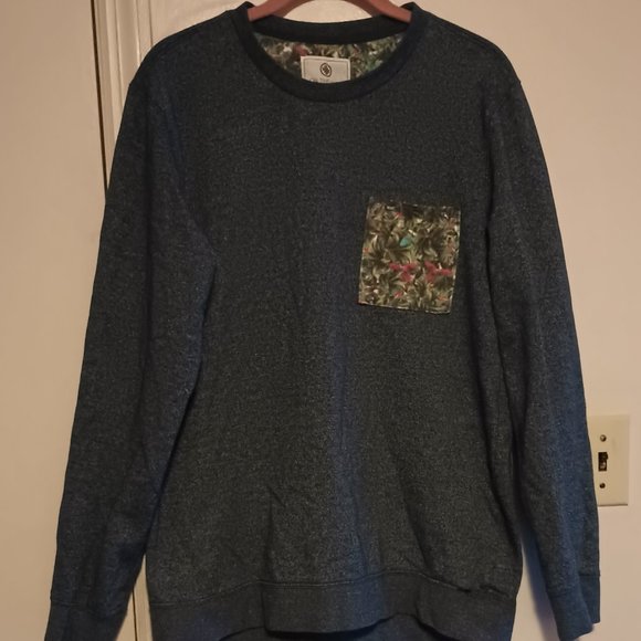 ON THE BYAS Blue/Rain forest Men's Sweater Large - Picture 1 of 6